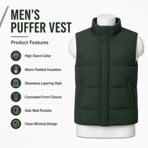 Glossy Bubble Vest Mens Winter Sleeveless Puffer <b>Jacket</b> <b>Waterproof</b> Breathable Lightweight Custom Logo OEM Puffer Vests OEM - Product Image 6