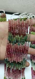 Perles facettées en tourmaline naturelle de haute qualité, taille 3mm-4mm, pour la fabrication de bijoux M.Y. Pierres précieuses certifiées par des tiers - Product Image 4