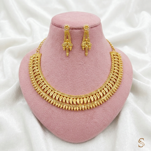 MOLL JEWELLERS Trendy 24K Gold Plated Zinc Alloy Floral Zircon Necklace Earring Set Women Engagement Wedding Party Certified - Product Image 6