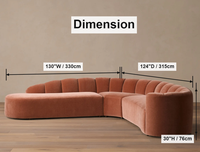 Canapé en forme de L moderne et contemporain Ferly, canapé sectionnel incurvé moderne avec sièges profonds pour salon de luxe