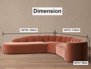 Divano <span class=keywords><strong>Moderno</strong></span> Contemporaneo a Forma di L Ferly, Divano Componibile Curvo con Seduta Profonda per <span class=keywords><strong>Soggiorno</strong></span> di Lusso - Product Image 5