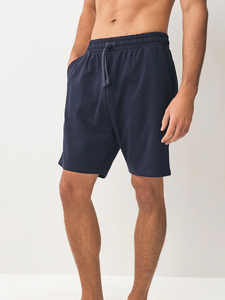Pantalones Cortos de Verano para Hombre, Bermudas Negras Sólidas, Cintura Elástica, Secado Rápido, Ropa Casual, Pantalones Cortos de Poliéster Tejido de Tiro Medio - Product Image 4