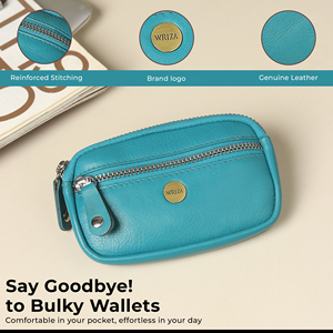 WRIZA - Monedero de Cuero Genuino de Alta Calidad con Cierre, Mini Portamonedas, Bolsa Ligera para Llaves, para Viajes, para Mujer - Product Image 6