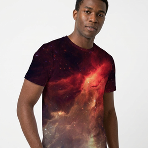 T-shirt à manches courtes col rond pour homme, imprimé galaxie, coupe classique, tissu tricoté en polyester, imprimé photo, vêtement décontracté - Product Image 6