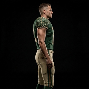 Custom American Football Jersey Set Green Gold Uniform <b>Padded</b> Football <b>Pants</b> Teamwear Number 12 Sportswear OEM ODM Wholesale - Product Image 2