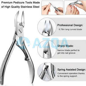 Coupe-ongles en acier inoxydable robuste avec lame tranchante pour ongles épais, pédicure professionnelle et soin des pieds, portable - Product Image 3
