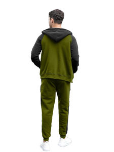 Ensemble de survêtement unisexe QST imprimé et respirant 2 pièces avec sweat à capuche zippé, tenue de sport décontractée avec poches, personnalisable OEM - Product Image 5
