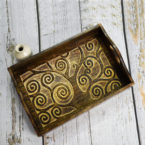 Bandeja de Servir Artesanal de Madera Premium con Acabado Pulido y Diseño Atemporal para una Decoración de Mesa Sofisticada - Product Image 5