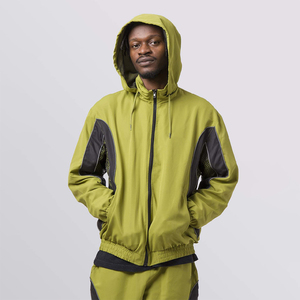 Ensemble coupe-vent réfléchissant décontracté pour homme de haute qualité, avec logo personnalisé, veste et pantalon en nylon color block légers - Product Image 5