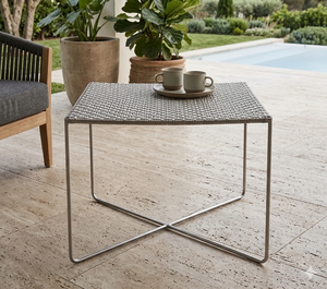 Modern Square Wicker Rattan <b>Side</b> <b>Table</b> Weather Resistant <b>Outdoor</b> Patio Furniture Coffee Accent <b>Table</b> For Garden Balcony Hotel - Product Image 1