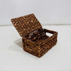 Panier de rangement moderne en osier tressé, étanche et écologique, avec poignée, pour l'organisation de la cuisine et de la salle de bain, lot de 2 pièces - Product Image 3