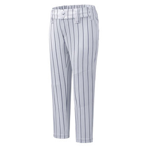 กางเกงเบสบอลผู้ชายสีขาวลายทางพร้อมแถบสีดำแนวตั้ง กระดุมผ่าหน้า ทรงปกติ ระบายอากาศได้ดี ผลิตจากโพลีเอสเตอร์ เหมาะสำหรับซอฟต์บอล - Product Image 2