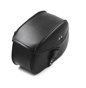 Motorcycle Double-layer Leather Saddle Bag Waterproof Tool Bag for Black Leather Saddle Bag with Snap Closure for Motorcycle Use - Product Image 3