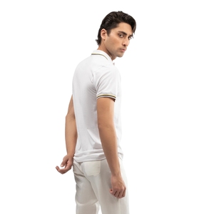 Polo de Hombre con Puntas Blancas, Cuello y Puños a Rayas, Manga Corta, Algodón Piqué, Casual, Proveedor Mayorista - Product Image 2