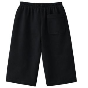 Conjunto de Sudadera Polo Negra de Algodón de Alto Gramaje y Pantalones Cortos para Hombre, Ropa Deportiva Urbana con Cuello Acanalado, Conjunto de Moda Deportiva - Product Image 4