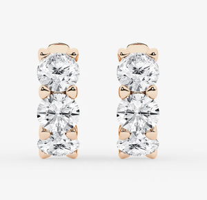 <b>Hoops</b> Earrings Diamond Earrings Gold and <b>Silver</b> Earrings Lab Grown Diamonds Earrings <b>Hoops</b> Fine Jewelry for Women - Product Image 4