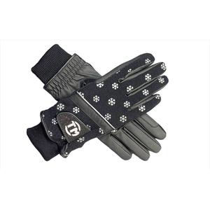Guantes de equitación personalizados para mujer, de invierno, con tela elástica, palma de cuero sintético, puño elástico acanalado, cálidos y cómodos - Product Image 1