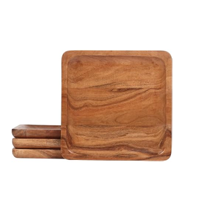 Plato de Madera Natural Artesanal para Bodas y Fiestas, Plato de Madera para Servir la Cena, Más Vendido - Product Image 2