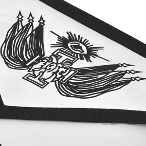 Ceinture maçonnique du 32e degré du Rite écossais, triangulaire, en velours blanc et noir, pour usage cathédrale, Régalia - Product Image 4