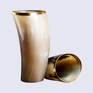 Handcrafted Modern Eco-Friendly Buffalo Horn Glass Tankard Premium Natural Shape Handmade for <b>Beer</b> Ale Celebrations (New - Product Image 3