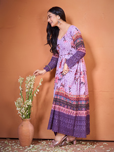 Stylish and Premium Cotton Silk Purple <b>Kurti</b> for Office and Regular Wear at Wholesale Price Casual Dresses <b>Kurti</b> - Product Image 4