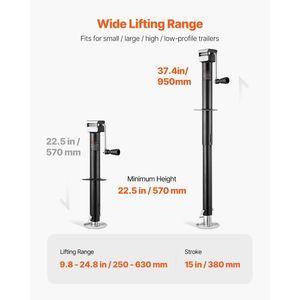 5000 Lbs 15 pouces Voyage un cadre Remorque Tongue Jack Boulonné Crics de voiture pour remorques 5000 Lbs 15 pouces Voyage - Product Image 5