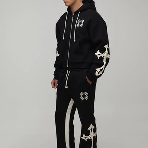 Conjunto Deportivo para Hombre, Sudadera con Capucha y Pantalones con Estampado Puff, Pantalones Deportivos Ajustados - Product Image 1