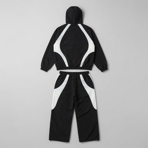 Ensemble de survêtement coupe-vent unisexe 2-en-1 léger et oversize en nylon avec fermeture éclair, personnalisation rapide du logo, vente en gros - Product Image 4
