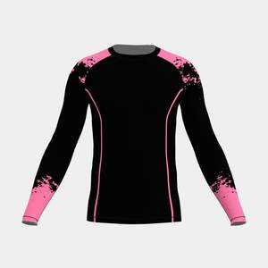 Rashguard à manches longues personnalisé avec impression par transfert thermique |   T-shirt d'entraînement unisexe pour adultes en spandex/polyester écologique pour le BJJ et le surf - Product Image 1
