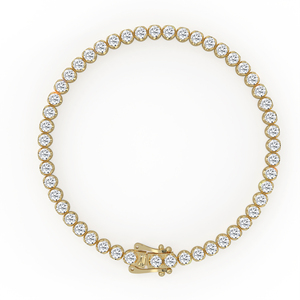 Elegante Pulsera de Tenis con Diamantes Redondos Brillantes, Oro de 14K/18K, Engaste de Ilusión con Puntas, Joyería Fina para Regalo de Aniversario de Bodas para Mujer - Product Image 6