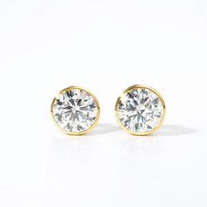 Wholesale Round Brilliant Lab Diamond Stud <b>Earrings</b> 925 Sterling <b>Silver</b> 10K <b>Solid</b> Gold Minimalist Unisex Fashion Stud <b>Earrings</b> - Product Image 6
