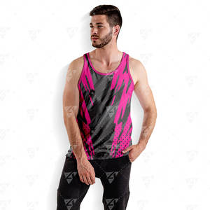 Débardeurs de sport sans manches pour hommes, personnalisés en usine, col rond, légers, respirants, séchage rapide, 100 % polyester, coupe sans couture - Product Image 5