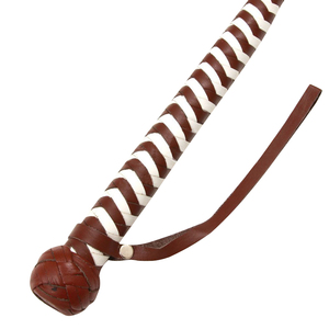 Látigo de cuero de vaca auténtico de alta calidad, 4 pies de largo, tejido de 12 trenzas en rojo y negro, látigos de toro a precio económico en venta. - Product Image 2