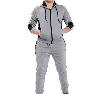 Chándal Unisex Gris con Capucha 2026, Cremallera Completa, Color Sólido, Estilo Casual, Poliéster Algodón, Estilo Otoñal, Corte Regular - Product Image 1