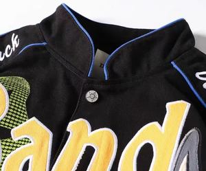 Vestes de course en sergé de coton brodé avec doublure en polyester, vestes de course haut de gamme pour les marques de vêtements, commandes directes d'usine - Product Image 3