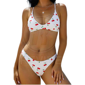 Conjuntos de Bikini de 2 Piezas Cómodos y de Alta Calidad, Transpirables, de Spandex/Poliéster, con Diseño de Logotipo Frontal, para Actividades de Playa y Piscina en Verano - Product Image 3