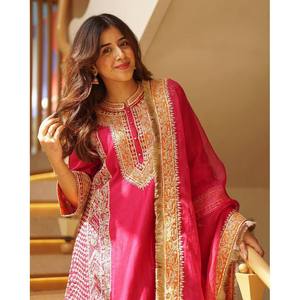 Designer Cotton Salwar Kameez for Parties Top and Bottom with Dupatta - Product Image 2