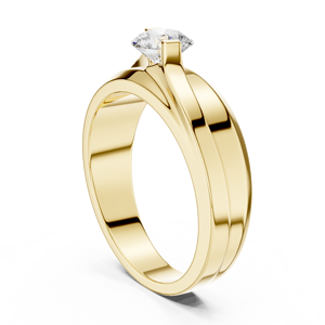 925 Sterling <b>Silver</b> Round Cut Moissanite Men's <b>Solitaire</b> <b>Ring</b> Bezel Setting Classic Style Gold Plated Engagement Wedding Party - Product Image 6
