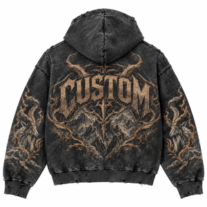 เสื้อฮู้ดซิปดีไซน์ใหม่ ยูนิเซ็กส์ สไตล์สตรีทแวร์ วินเทจ ลายแพะสีดำ ผ้าฝ้ายฟลีซ 100% เป็นมิตรกับสิ่งแวดล้อม - Product Image 2