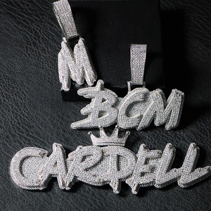 Colgante de Letra de Lujo Estilo Hip Hop con Moissanita Brillante, Colgante de Letra Inicial Personalizado Disponible al Mejor Precio - Product Image 5
