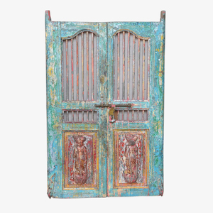 Haswani Handicrafts Antique Wooden Iron Rod <b>Door</b> Handcrafted Modern Carved Water Resistant Outdoor Entrance Solid Wood - Product Image 1
