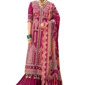 High Quality Pakistani Ladies Designer <b>Silk</b> Salwar Kameez Beautiful Indian Kurti <b>Pajama</b> <b>for</b> Casual and Party Wear WS INTL423 - Product Image 1