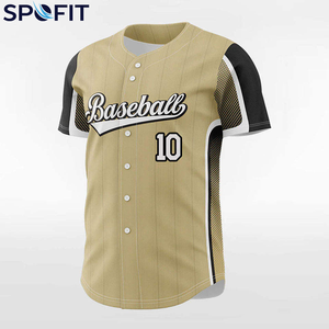 Nouveau maillot de baseball sur mesure à manches courtes, sublimé, pour l'entraînement, avec fermeture boutonnée et design personnalisé - Product Image 3
