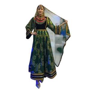 Vestido Largo Bohemio Tradicional para Mujer, Color Personalizado, Fabricante OEM ODM, Vestidos Casuales Afganos, Largos hasta el Tobillo, Corte Holgado - Product Image 1