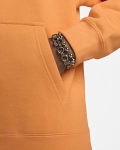 Sudadera con Capucha Unisex Naranja, Corte Regular, Color Sólido, Felpa de Algodón, Informal, con Bolsillo Delantero, Resistente al Viento para Invierno - Product Image 5