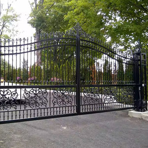 Puerta de Cerca Decorativa de Acero Inoxidable y Hierro Forjado con Recubrimiento en Polvo de 7 pies para Jardines, Casas, Entrada de Lujo al Aire Libre, Seguridad para Villas - Product Image 2