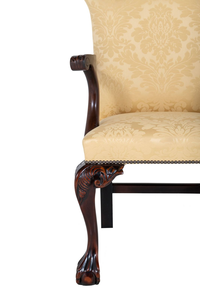 Chaise de salle à manger en bois massif de style vintage, faite à la main, avec revêtement en cuir synthétique marron, chaise d'appoint pour salon 1404446 - Product Image 6