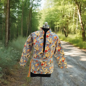 Chaqueta Acolchada de Algodón con Estampado Floral para Mujer, Estilo Bohemio, Talla Única, Kimono Abierto por Delante, Chaqueta Larga a Rayas, Abrigo de Invierno - Product Image 1