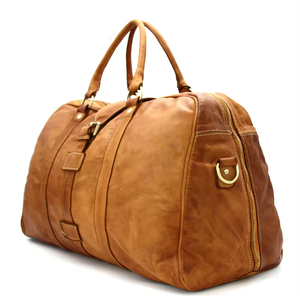 กระเป๋าทรงดัฟเฟิลกลางแจ้งทำด้วยมือทำจากหนังสำหรับผู้ชายกระเป๋าเดินทางสำหรับออกนอกสถานที่น้ำหนักเบาและทนทาน - Product Image 3