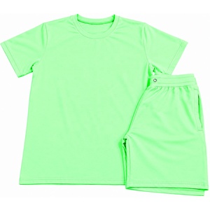 Conjunto de dos piezas de alta calidad, suave, 100% algodón, camiseta y pantalones cortos para hombre, conjunto de camiseta y pantalones cortos, oversize, liso. - Product Image 6